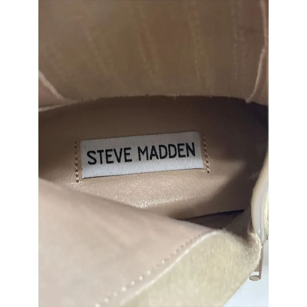 Steve Madden Womens Searches Boot Sand Suede Size 9.5 M New Without Box